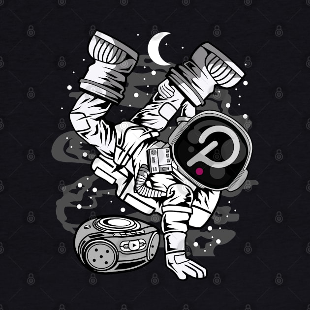 Hiphop Astronaut Polkadot DOT To The Moon Crypto Token Cryptocurrency Wallet Birthday Gift For Men Women Kids by Thingking About